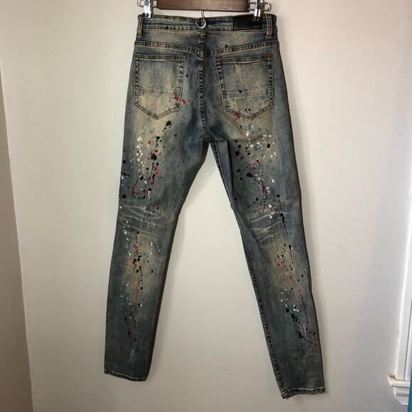 Amiri paint splatter distressed skinny jeans made in America vintage mens 28 - Picture 2 of 16